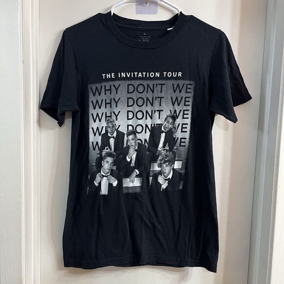 Why Don't We WDW Invitation Tour 2018 Small Mens Black Double-sided Logo Tee - Picture 1 of 5